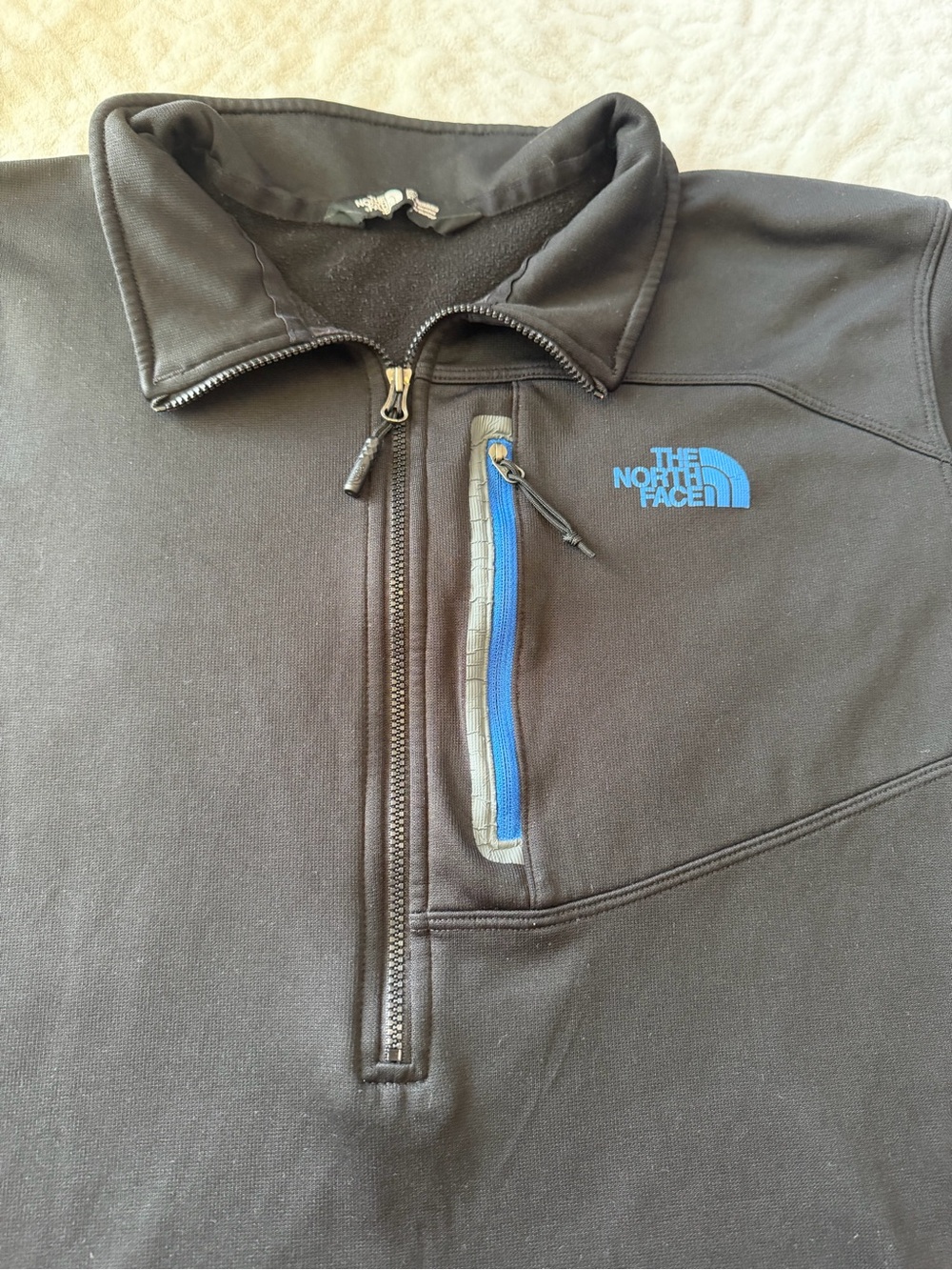 The North Face Men’s XL Black WindWall 1/4 Zip Fleece Lined Pullover - Picture 4 of 12